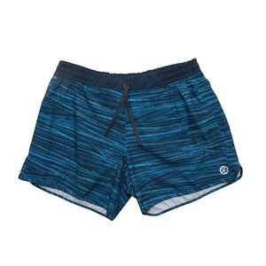 Burnside Board Shorts Women XXXL Blue Abstract Print Drawstring Elastic Waist